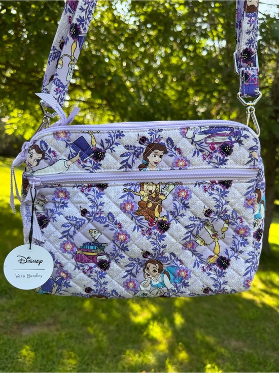 Vera Bradley Handbags - Disney Vera Bradley Belle Floral Triple Compartment Crossbody NWT small stain